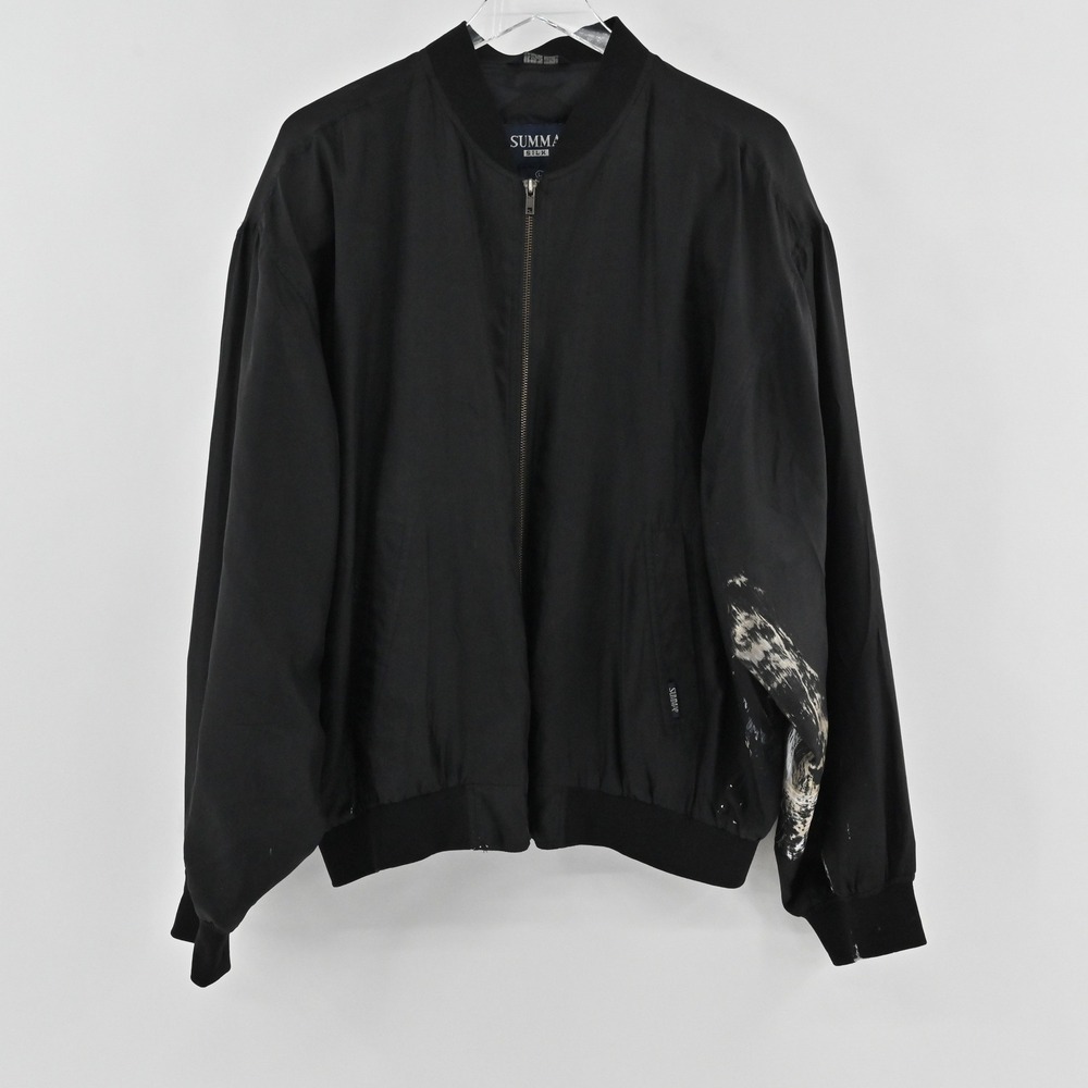 Summa Silk Misa Death Note Bomber Jacket Womens Size L Black Anime Vintage Y2K